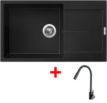 Sinks ULTIMA 860 XXL Pureblack + ELASTA S černá matná 